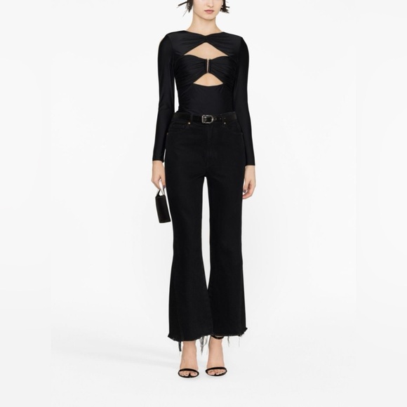 Superdown Ruched Cut-out top in black size Small - Picture 1 of 11